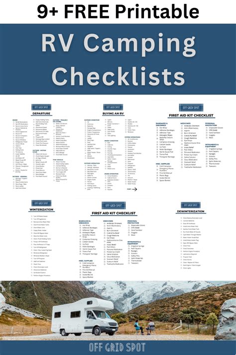 Printable Rv Setup Checklist Customize and Print