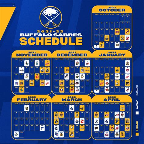 Printable Sabres Schedule