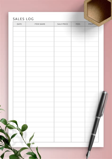 Printable Sales Tracking Sheet PDF