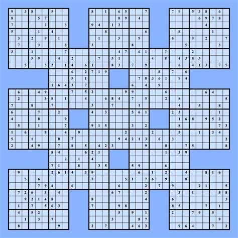 Printable Samurai Sudoku Grid