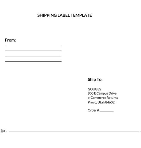 Printable Shipping Labels Free
