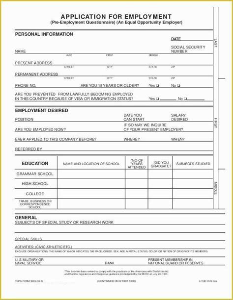 Printable Spanish Job Application Form Printable Forms Free Online