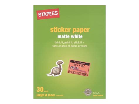 Printable Sticker Paper Staples