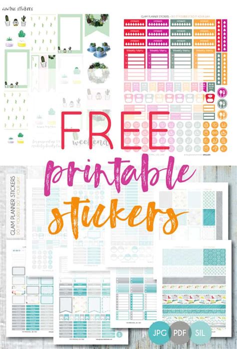 Printable Stickers for Free - Burlap + Blue