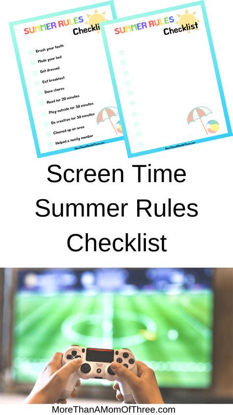 Printable Summer Rules For Kids More Than A Mom Of Three