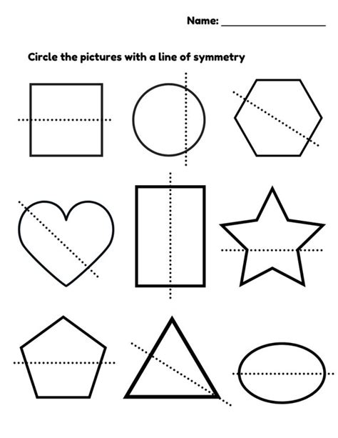 Printable Symmetry Worksheet With 2D Shapes Etsy Worksheets Library
