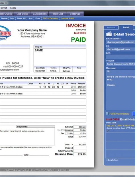 Printable TInvoicer 4 Easy To Use Invoicing For Screen Printers And