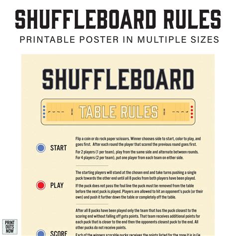 Printable Table Shuffleboard Rules