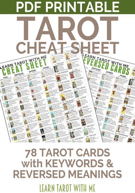 Printable Tarot Cheat Sheet Cheat Dumper