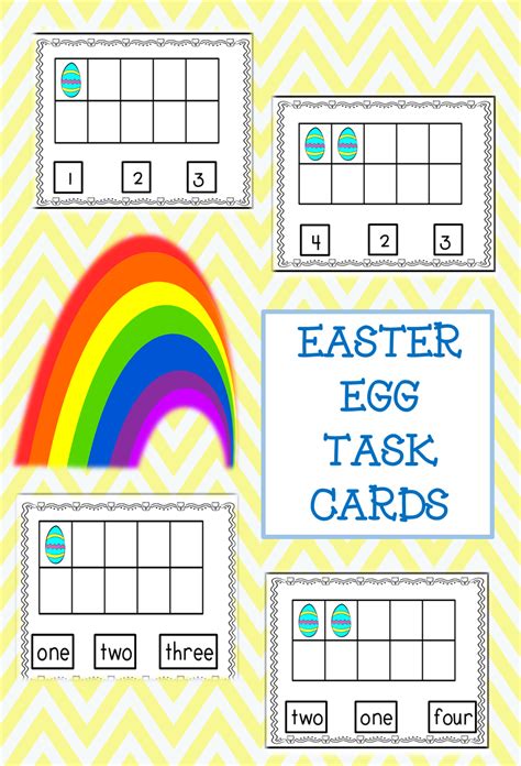 Printable Task cards to reinforce number sense! Ten Frames with Easter Egg Theme! Counting 1 to