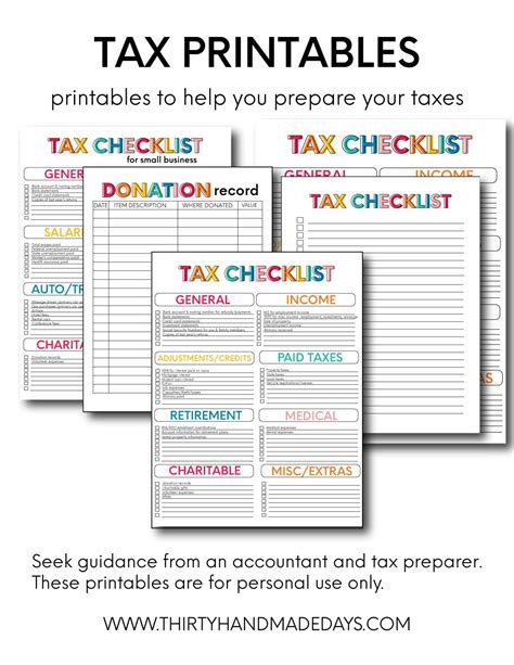 Printable Tax Organizer Template