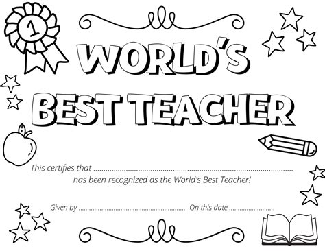 Printable Teacher Awards