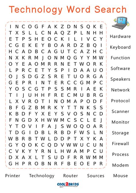 Printable Technology Word Search