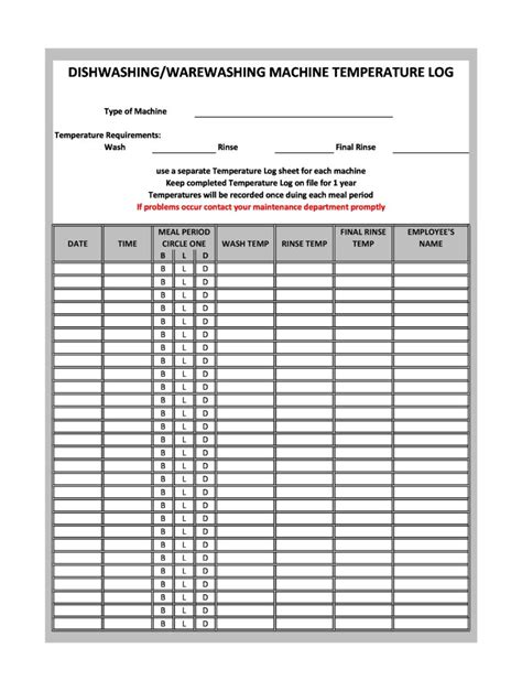 Printable Temperature Log Form Fill Out and Sign Printable PDF