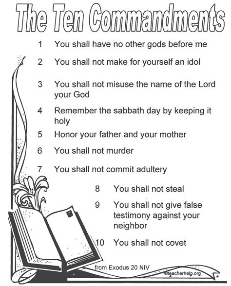Printable Ten Commandments Kjv