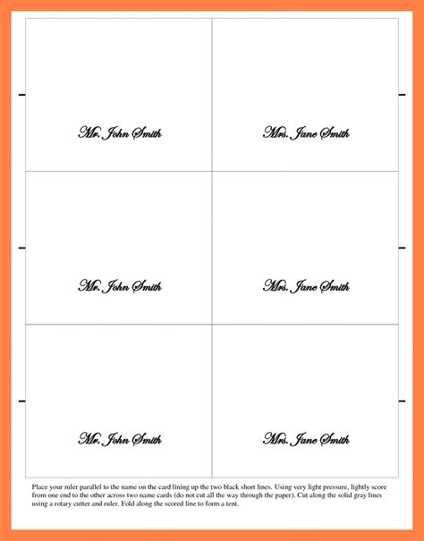 Printable Tent Place Cards