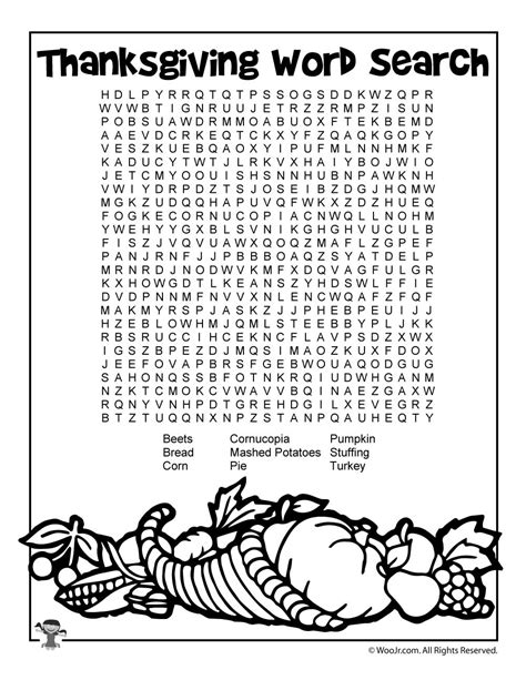 Printable Thanksgiving Activity Pages and Coloring Pages Woo! Jr
