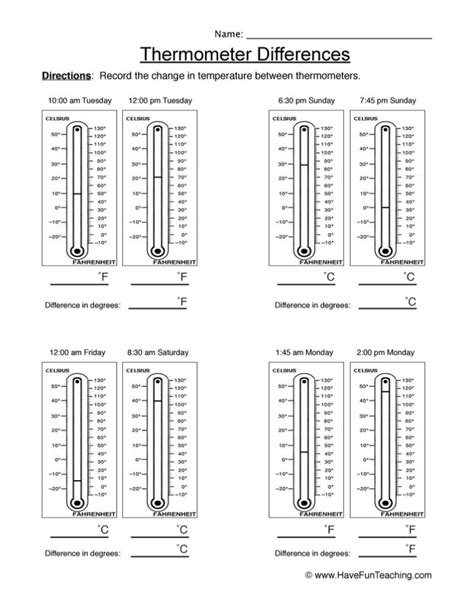 Printable Thermometer Have Fun Teaching