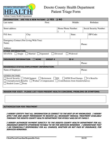 Printable Triage Form Template Download Get Free Form Printable