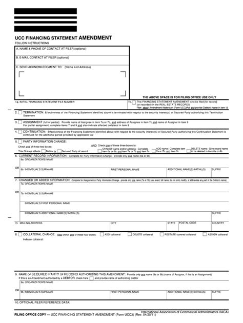 Printable Ucc Forms Printable Forms Free Online