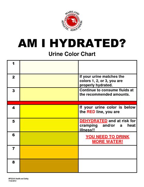 Printable Urine Color Chart