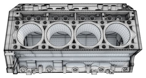 Printable V8 Engine Block 3D model CGTrader