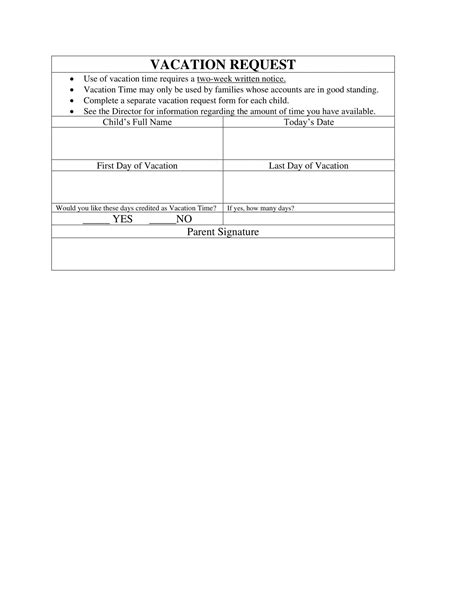 Printable Vacation Request Form Printable Form 2024