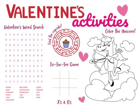 Printable Valentines Day Activity Sheets