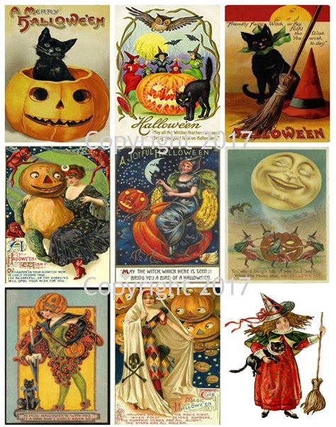 Printable Vintage Halloween Cards