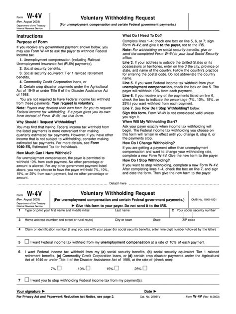 Printable W4v Form Master of Documents