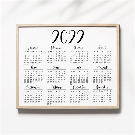 Printable Wall Calendar 2022