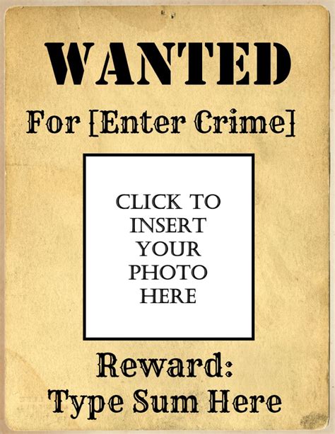 Printable Wanted Poster