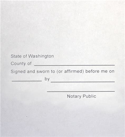 Printable Washington State Notary Form Printable Forms Free Online
