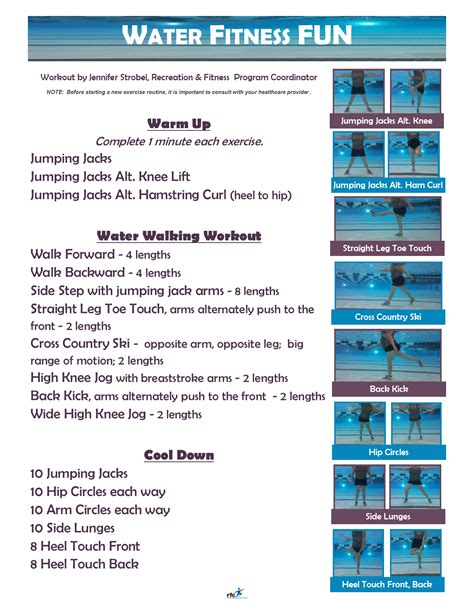 Printable Water Aerobic Exercise Routine