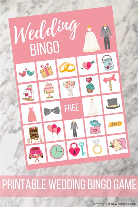 Printable Wedding Bingo Cards