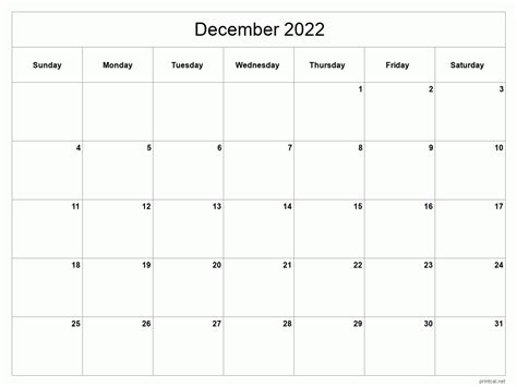 Printable Weekly Calendar December 2022