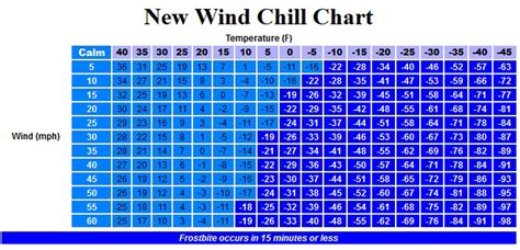 Printable Wind Chill Chart Customize and Print