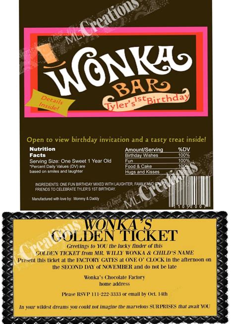 Printable Wonka Bar Wrapper