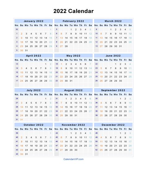 Printable Word Calendar 2022