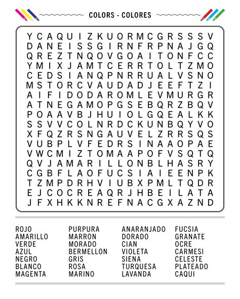 Printable Word Search In Spanis