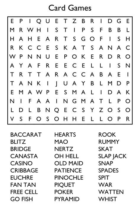 Printable Word Search Puzzles