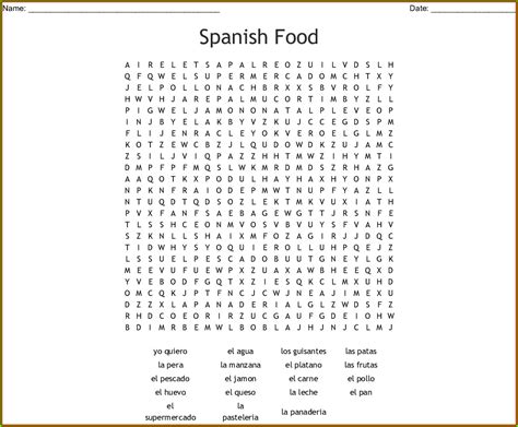 Printable Word Search Spanish Worksheet Resume Examples