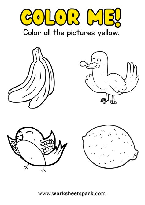 Printable Yellow Coloring Pages
