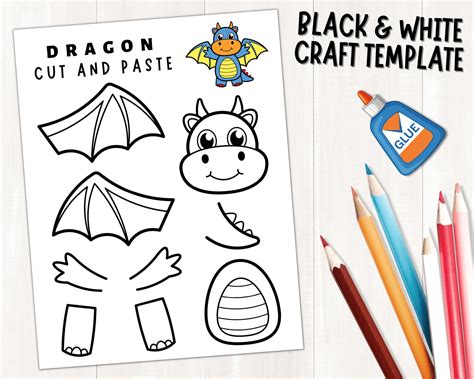 Printable dragon craft Dragon crafts, Crafts, Dragon