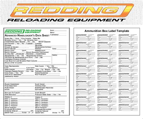 Printable reloading data log sheets.  You can make a practical upgrade, ...