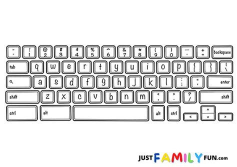 Printable template computer_keyboard_layout01 Worksheets Library