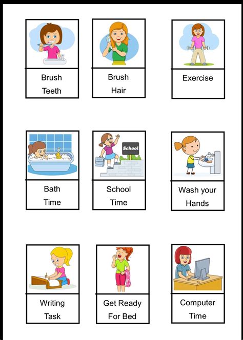 Printables Visual timetable, Youngest child and Routine