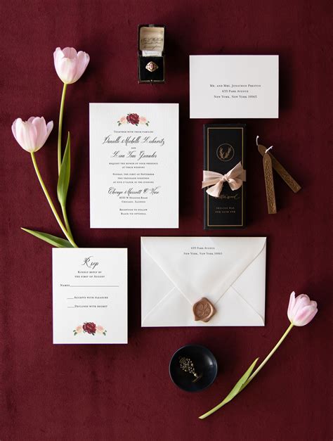 Printed wedding invitations. Price includes main invitation and envelopes with return address printing. Reply card and additional embellishments extra. QUANTITY, LETTERPRESS, ENGRAVING ... 