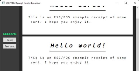 Printer Emulator Thermal Printing esc pos Emulation Printer Tab