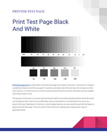Printer Test Page Black and White PDF A Comprehensive Guide Printer